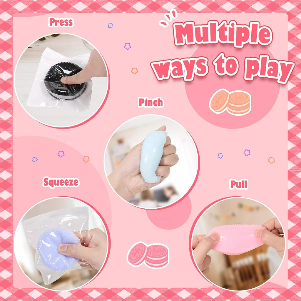 Stress Relief Squeeze Toy Set - 4-Piece Biscuit Simulation Squishy Collection
