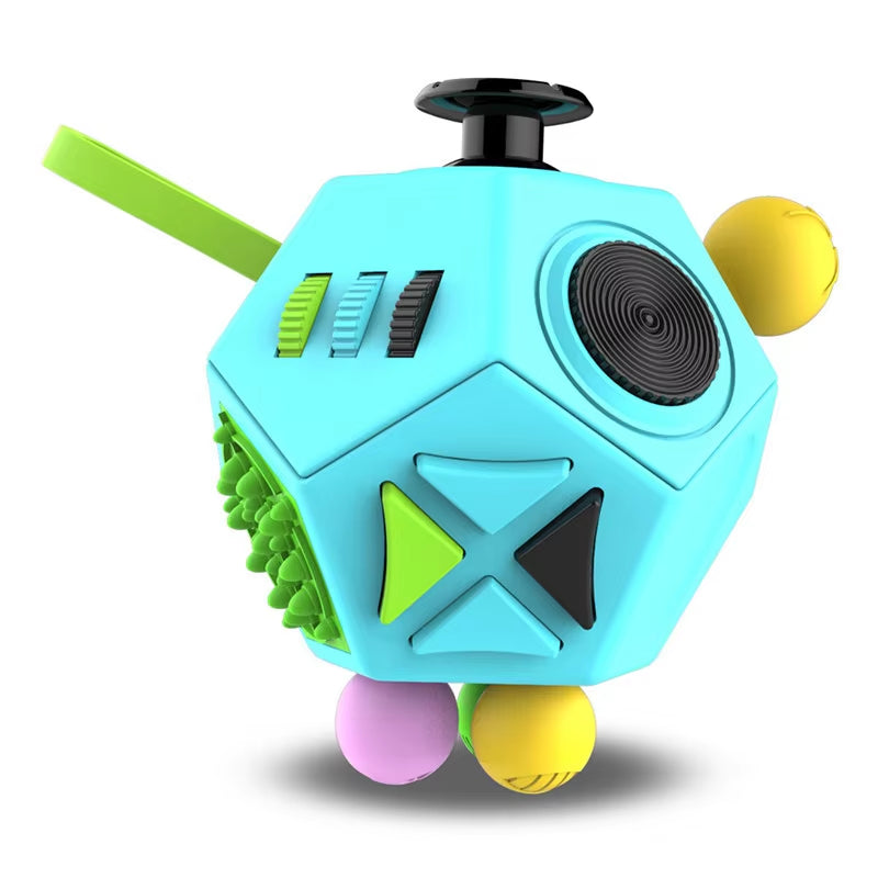 Fidget Cube EDC Stress Relief Toy - Sensory Fidgeting Dice for Adults and Children with Autism and ADHD, 12 Sides for Enhanced Focus