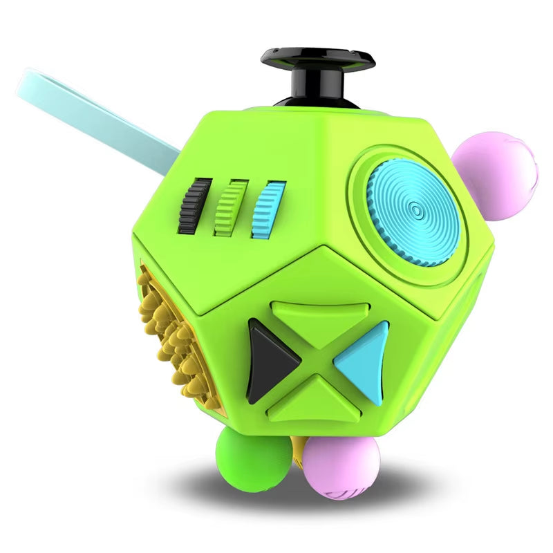 Fidget Cube EDC Stress Relief Toy - Sensory Fidgeting Dice for Adults and Children with Autism and ADHD, 12 Sides for Enhanced Focus
