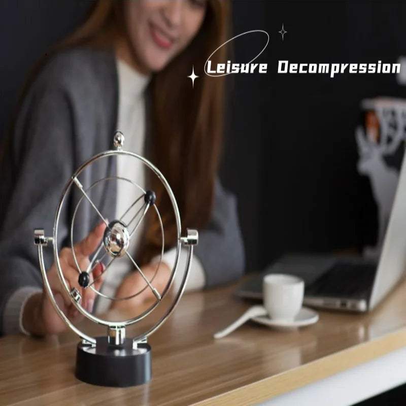 Celestial Orbital Desk Ornament - Galaxy Perpetual Motion Device for Office Decor and Distinctive Gifts