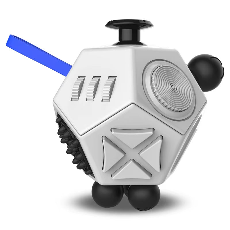 Fidget Cube EDC Stress Relief Toy - Sensory Fidgeting Dice for Adults and Children with Autism and ADHD, 12 Sides for Enhanced Focus