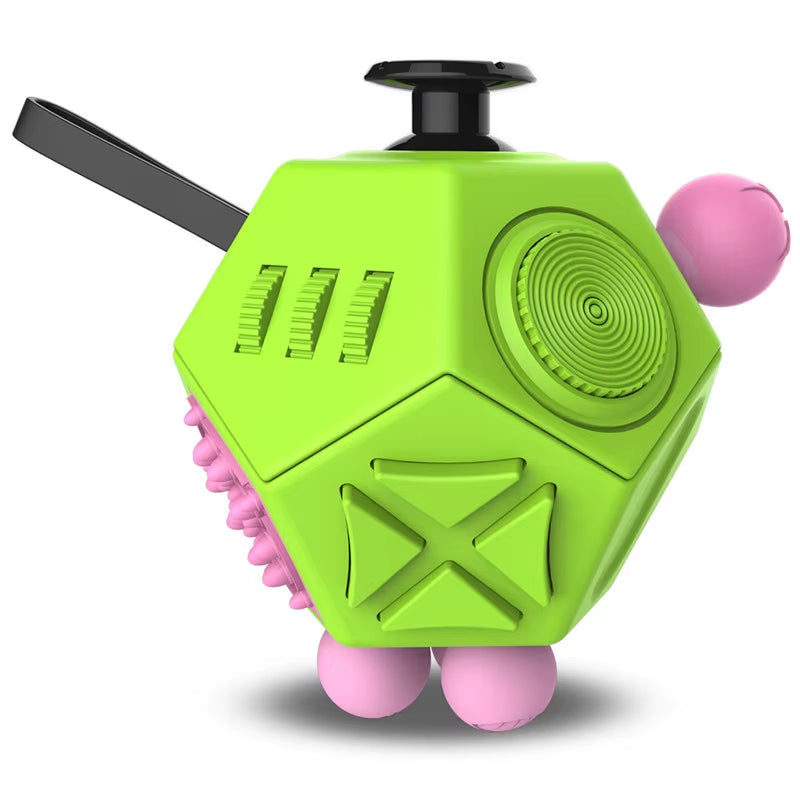 Fidget Cube EDC Stress Relief Toy - Sensory Fidgeting Dice for Adults and Children with Autism and ADHD, 12 Sides for Enhanced Focus
