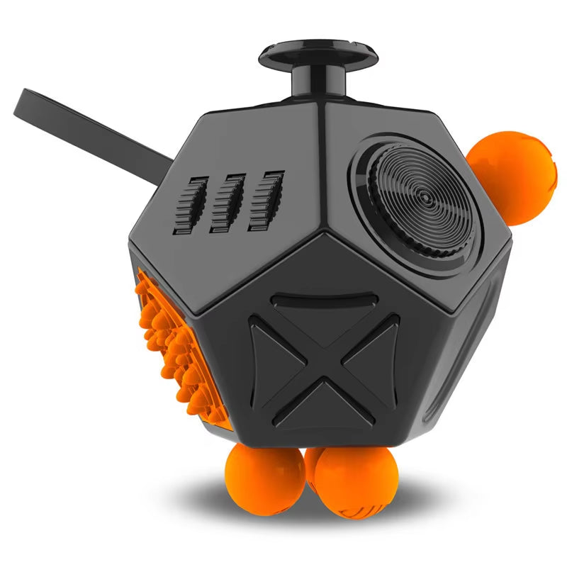 Fidget Cube EDC Stress Relief Toy - Sensory Fidgeting Dice for Adults and Children with Autism and ADHD, 12 Sides for Enhanced Focus