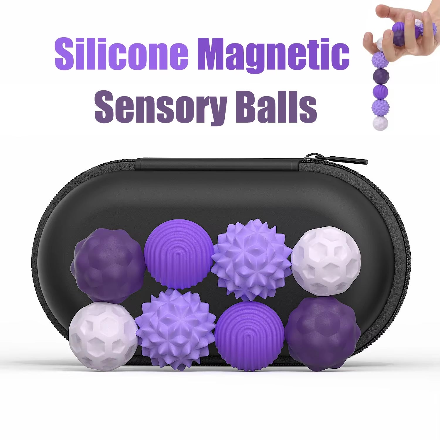 Silicone Magnetic Sensory Balls - Therapeutic Fidget Toy for Anxiety Relief and Support for Autism