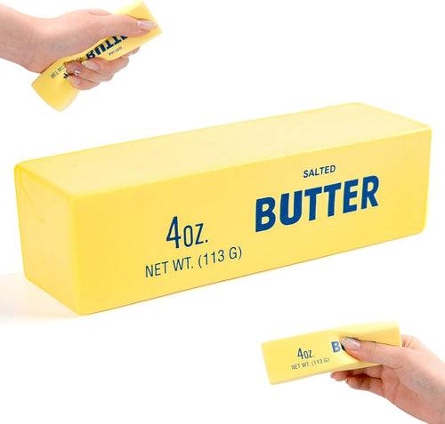 Butter Squeeze Stress Relief Toy - 5.5" x 1.5" Slow Rebound Sensory Ball for Adults, Unique Office Decor (Single Unit)